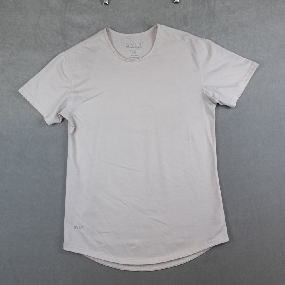 BYLT Shirt Mens Medium Peach Curved Hem Stretch Premium Basics